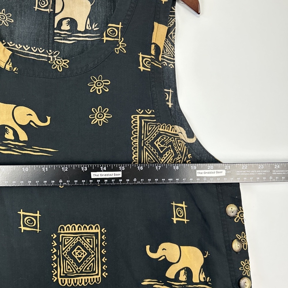Vintage Ty Wear Safari Maxi Dress Size 16 African Elephant Lyocell Travel Vacay - Picture 8 of 14